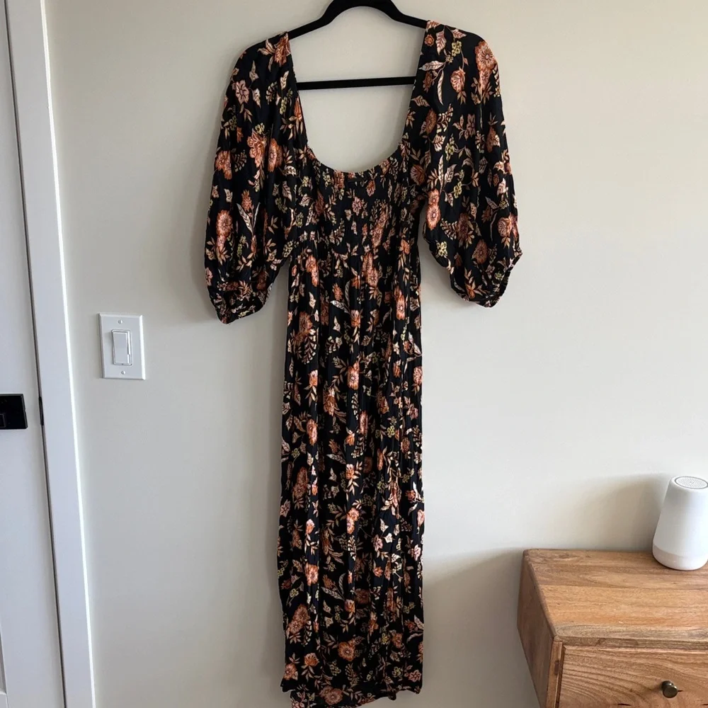 Billabong Black Floral Long Sleeve Dress - Picture 8 of 8